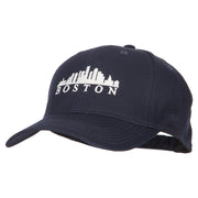 Boston Skyline Embroidered Solid Cotton Pro Style Cap