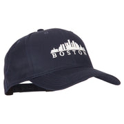 Boston Skyline Embroidered Solid Cotton Pro Style Cap