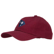 South Carolina State Flag Map Embroidered Unstructured Washed Cap