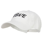 Love with Soccer Ball Embroidered Washed Cotton Cap