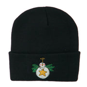 Snowman Christmas Ornament Embroidered Beanie