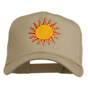 Sun Outline Embroidered Mesh Cap