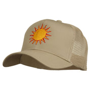 Sun Outline Embroidered Mesh Cap