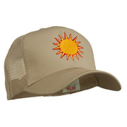 Sun Outline Embroidered Mesh Cap