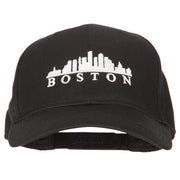 Boston Skyline Embroidered Solid Cotton Pro Style Cap