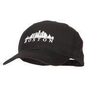 Boston Skyline Embroidered Solid Cotton Pro Style Cap