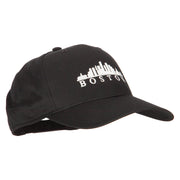 Boston Skyline Embroidered Solid Cotton Pro Style Cap