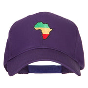 Rasta Africa Map Embroidered Solid Cotton Pro Cap