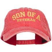 Son of a Veteran Embroidered Washed Cap