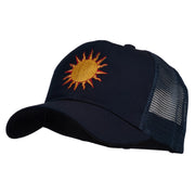 Sun Outline Embroidered Mesh Cap