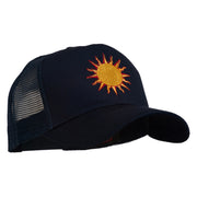 Sun Outline Embroidered Mesh Cap