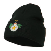 Snowman Christmas Ornament Embroidered Beanie