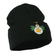 Snowman Christmas Ornament Embroidered Beanie