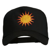 Sun Outline Embroidered Mesh Cap