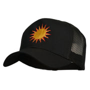 Sun Outline Embroidered Mesh Cap