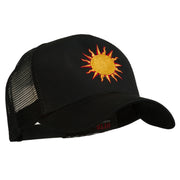 Sun Outline Embroidered Mesh Cap