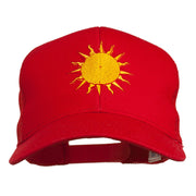 Sun Outline Embroidered Mesh Cap