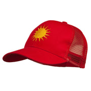 Sun Outline Embroidered Mesh Cap