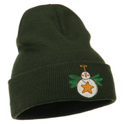 Snowman Christmas Ornament Embroidered Beanie