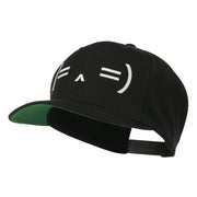 Sleeping Text Emoticon Embroidered Snapback Cap