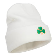 St Patrick's Three Clover Embroidered Long Beanie