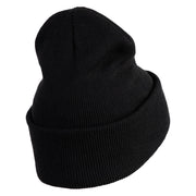 Cluster Mushroom Embroidered Stretch ECO Cotton Long Beanie - Black XL