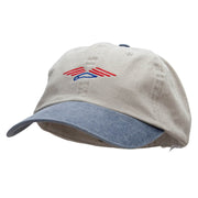 Soaring Patriotic Eagle Embroidered Pigment Dyed Wash Caps