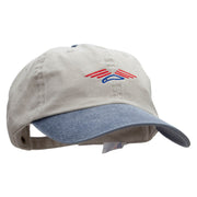 Soaring Patriotic Eagle Embroidered Pigment Dyed Wash Caps