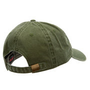 Soccer Ball Embroidered Washed Solid Pigment Dyed Cotton Twill Brass Buckle Cap