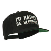 I'd Rather Be Sleeping Embroidered Flat Bill Cap