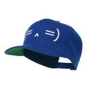 Sleeping Text Emoticon Embroidered Snapback Cap