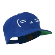 Sleeping Text Emoticon Embroidered Snapback Cap