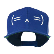 Sleeping Text Emoticon Embroidered Snapback Cap