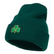 St Patrick's Three Clover Embroidered Long Beanie