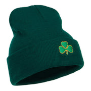 St Patrick's Three Clover Embroidered Long Beanie