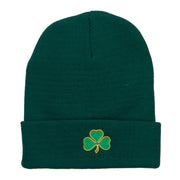 St Patrick's Three Clover Embroidered Long Beanie