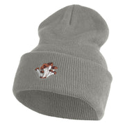 Cluster Mushroom Embroidered Stretch ECO Cotton Long Beanie - Grey XL
