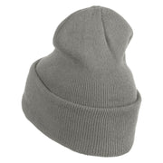 Cluster Mushroom Embroidered Stretch ECO Cotton Long Beanie - Grey XL