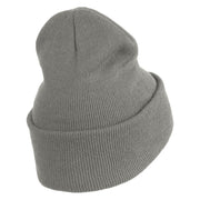 Cluster Mushroom Embroidered Stretch ECO Cotton Long Beanie - Grey XL