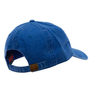 Soccer Ball Embroidered Washed Solid Pigment Dyed Cotton Twill Brass Buckle Cap