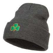 St Patrick's Three Clover Embroidered Long Beanie