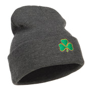 St Patrick's Three Clover Embroidered Long Beanie