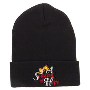 Season of Hope Embroidered Long Beanie