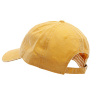 Soccer Ball Embroidered Washed Solid Pigment Dyed Cotton Twill Brass Buckle Cap