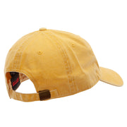 Soccer Ball Embroidered Washed Solid Pigment Dyed Cotton Twill Brass Buckle Cap