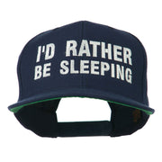 I'd Rather Be Sleeping Embroidered Flat Bill Cap