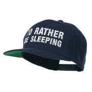 I'd Rather Be Sleeping Embroidered Flat Bill Cap