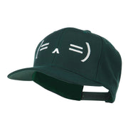 Sleeping Text Emoticon Embroidered Snapback Cap