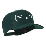 Sleeping Text Emoticon Embroidered Snapback Cap