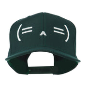 Sleeping Text Emoticon Embroidered Snapback Cap